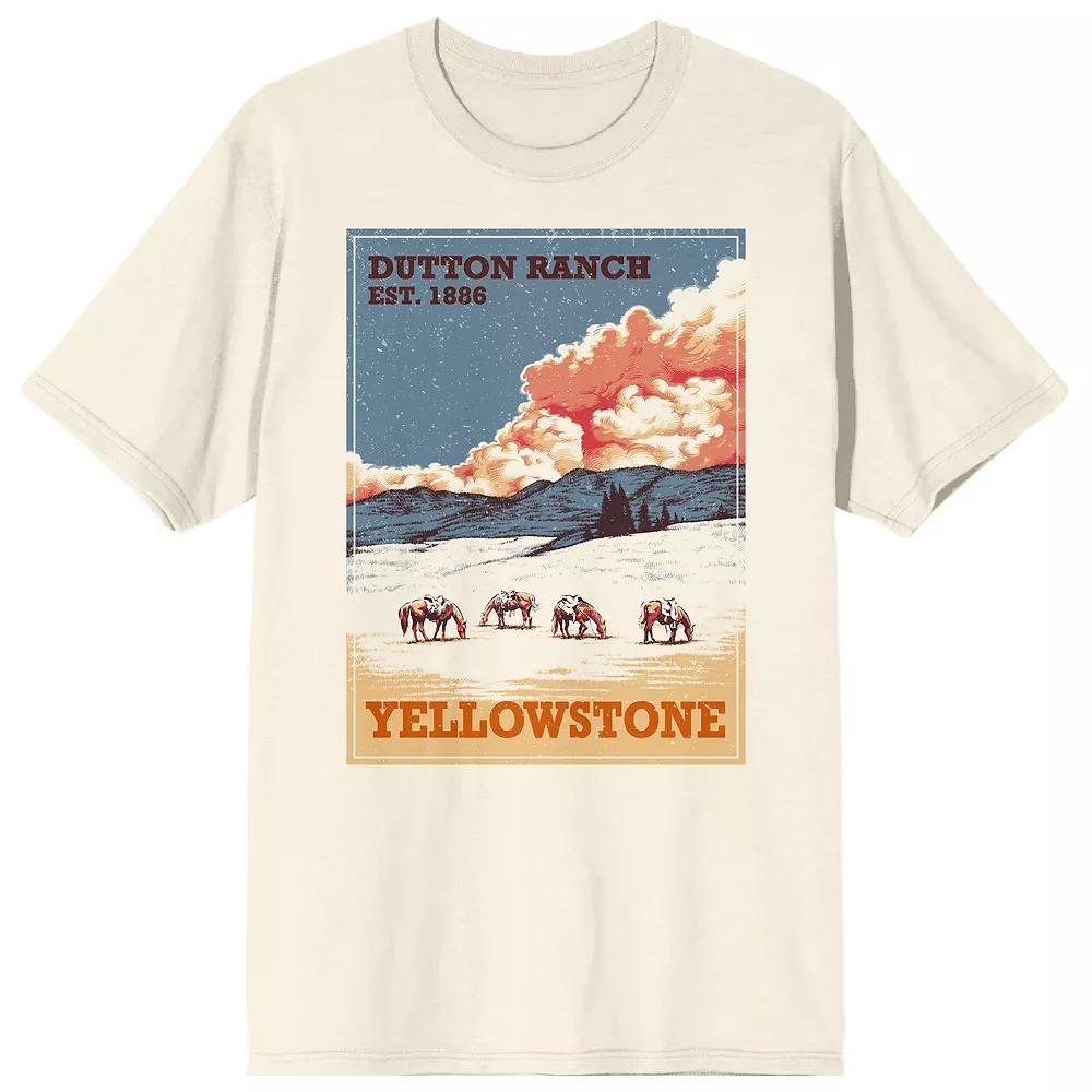 Men's Yellowstone Poster Tee, Size: XL, White Product Image