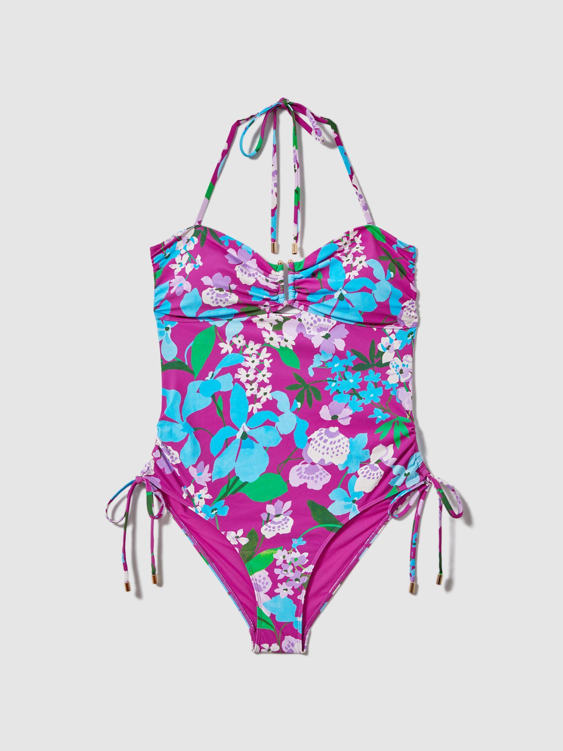 Florere Printed Ruched Swimsuit in Multi Product Image