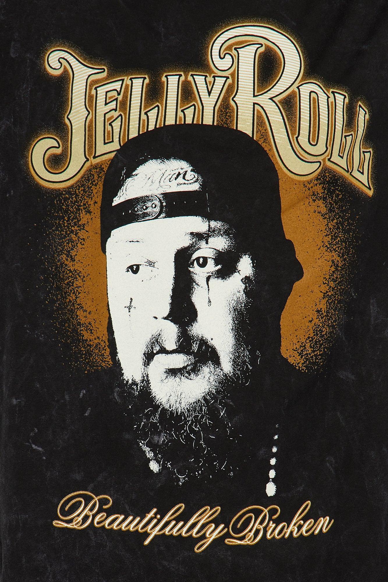 Jelly Roll Washed Oversized Tee - Black Female Product Image