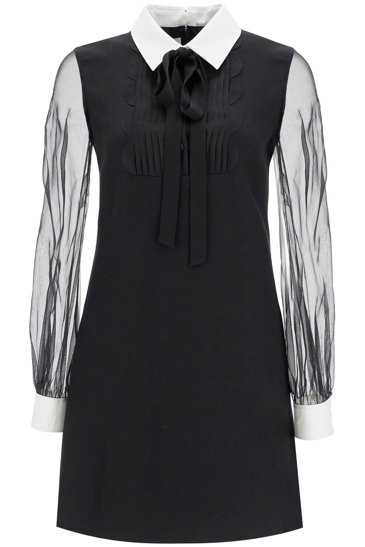 VALENTINO Crepe Couture Minidress In Black Product Image