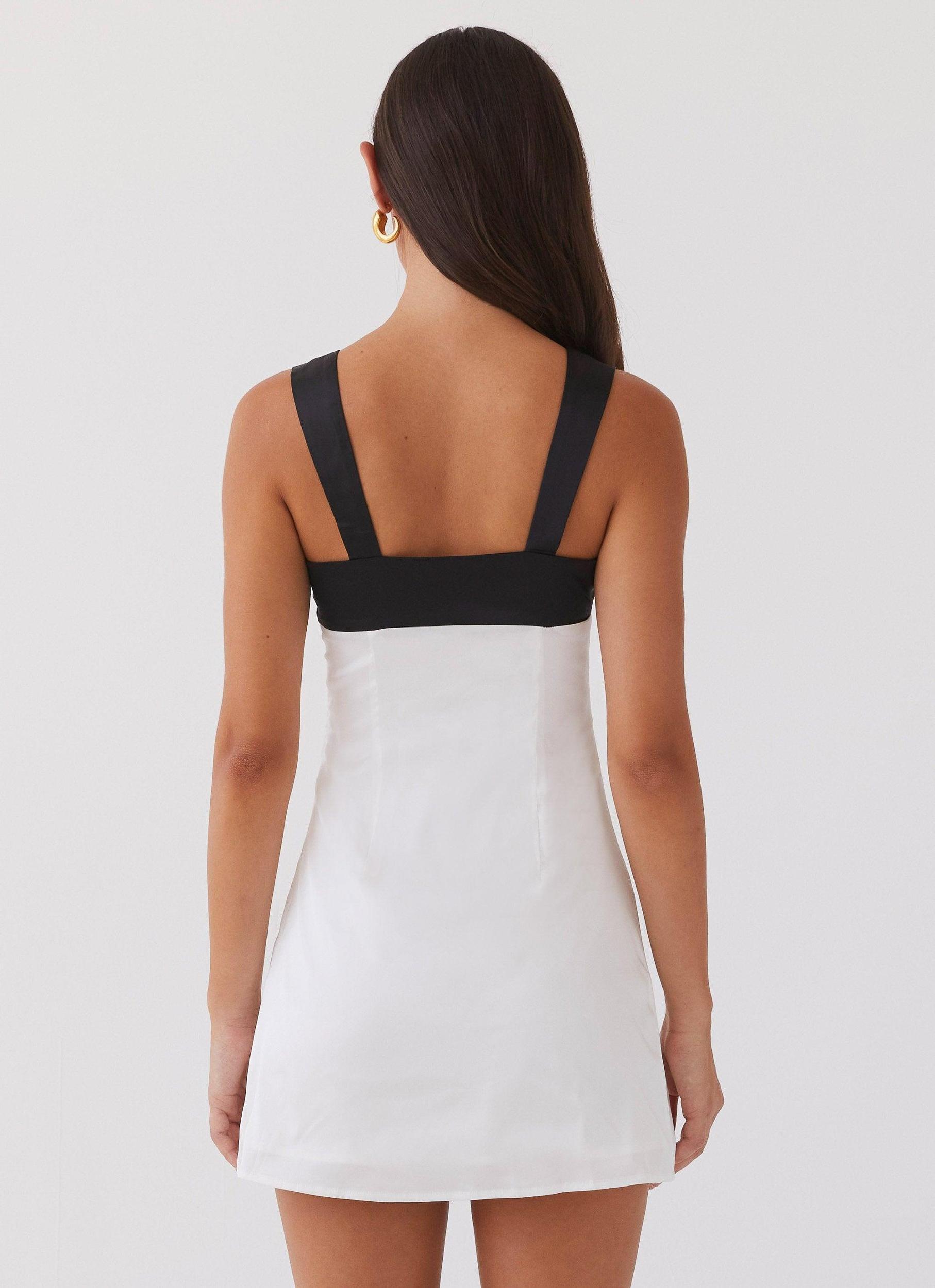 Odette Satin Mini Dress - Noir Pearl Product Image