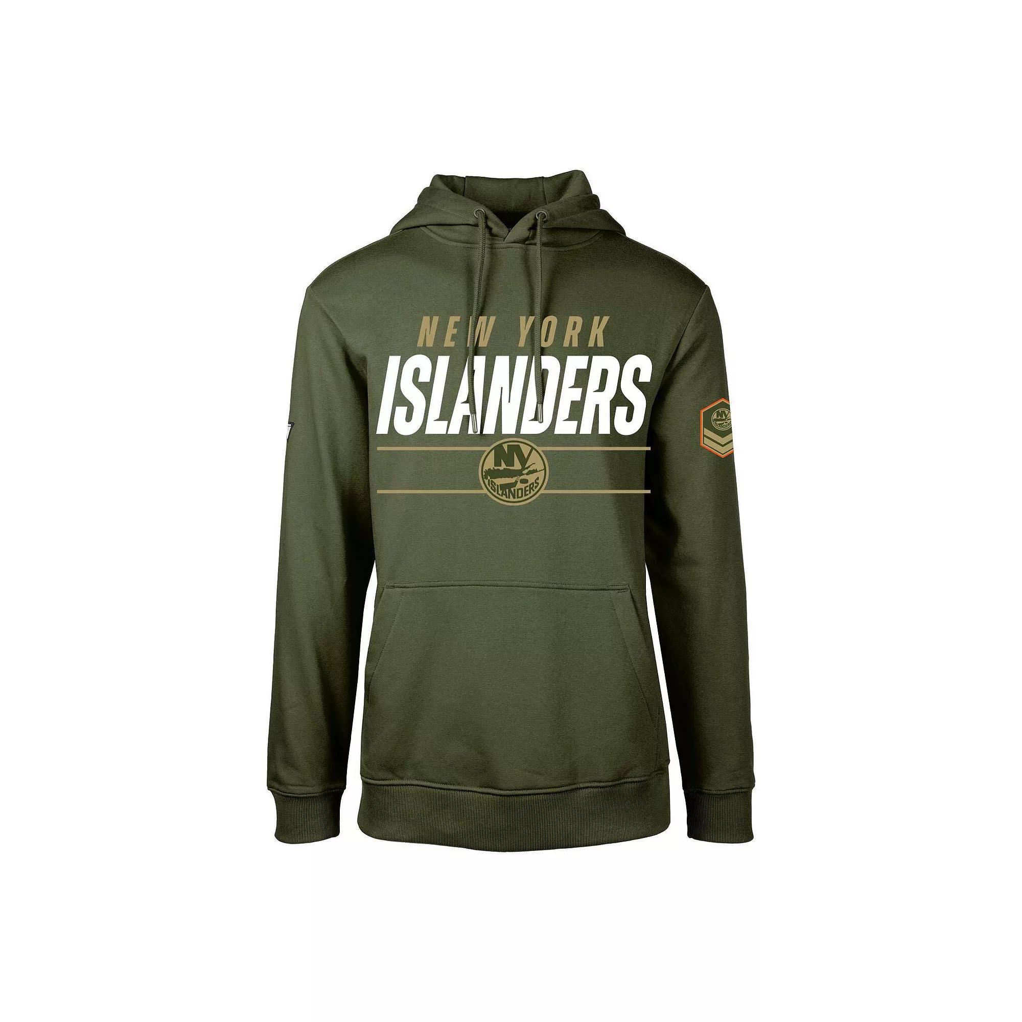 Mens Levelwear Olive New York Islanders Podium Fleece Pullover Hoodie Product Image