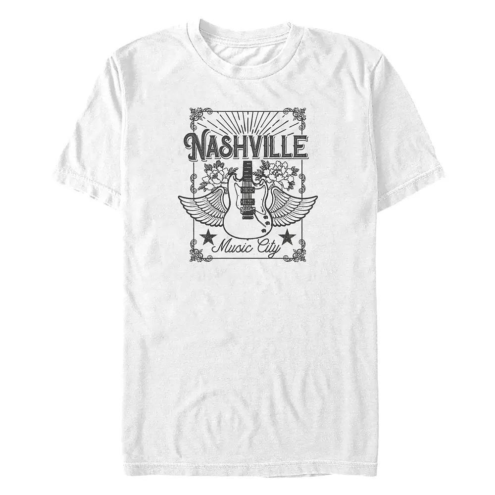 Big & Tall Nashville Music City Poster Graphic Tee, Men's, Size: XL Tall, White Product Image