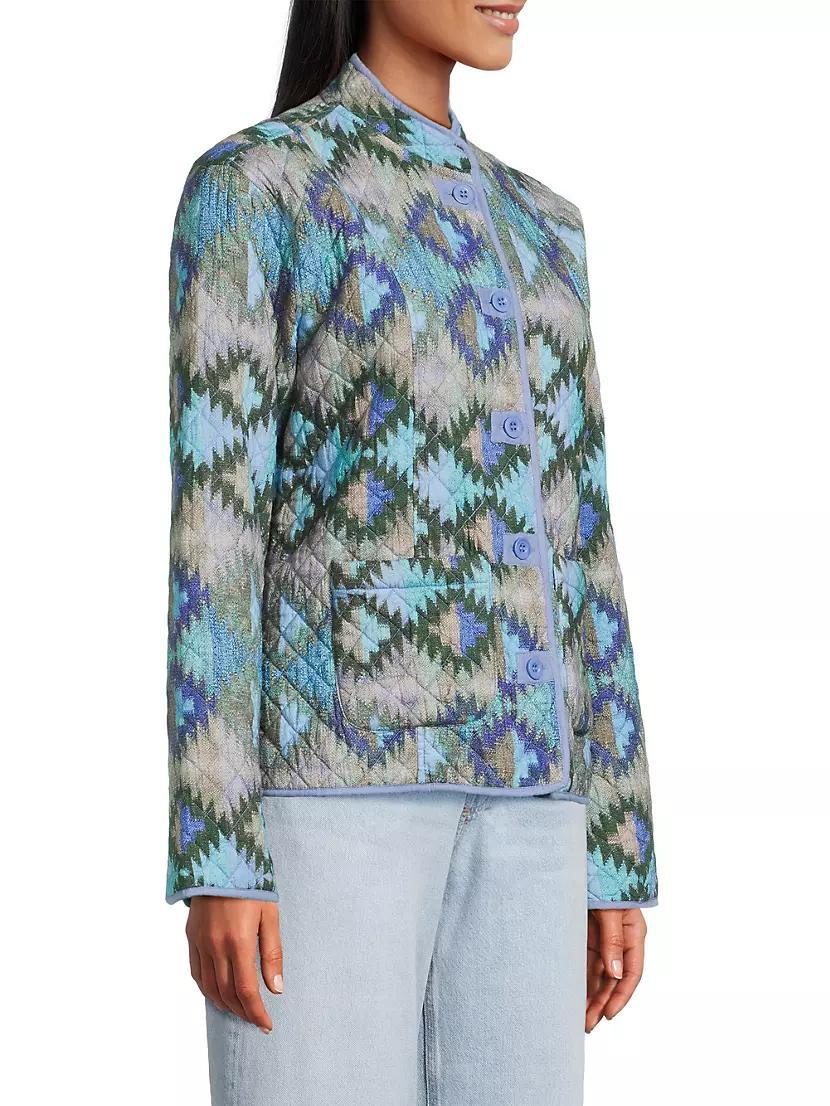 Andy Geometric Quilted Button-Up Jacket Product Image