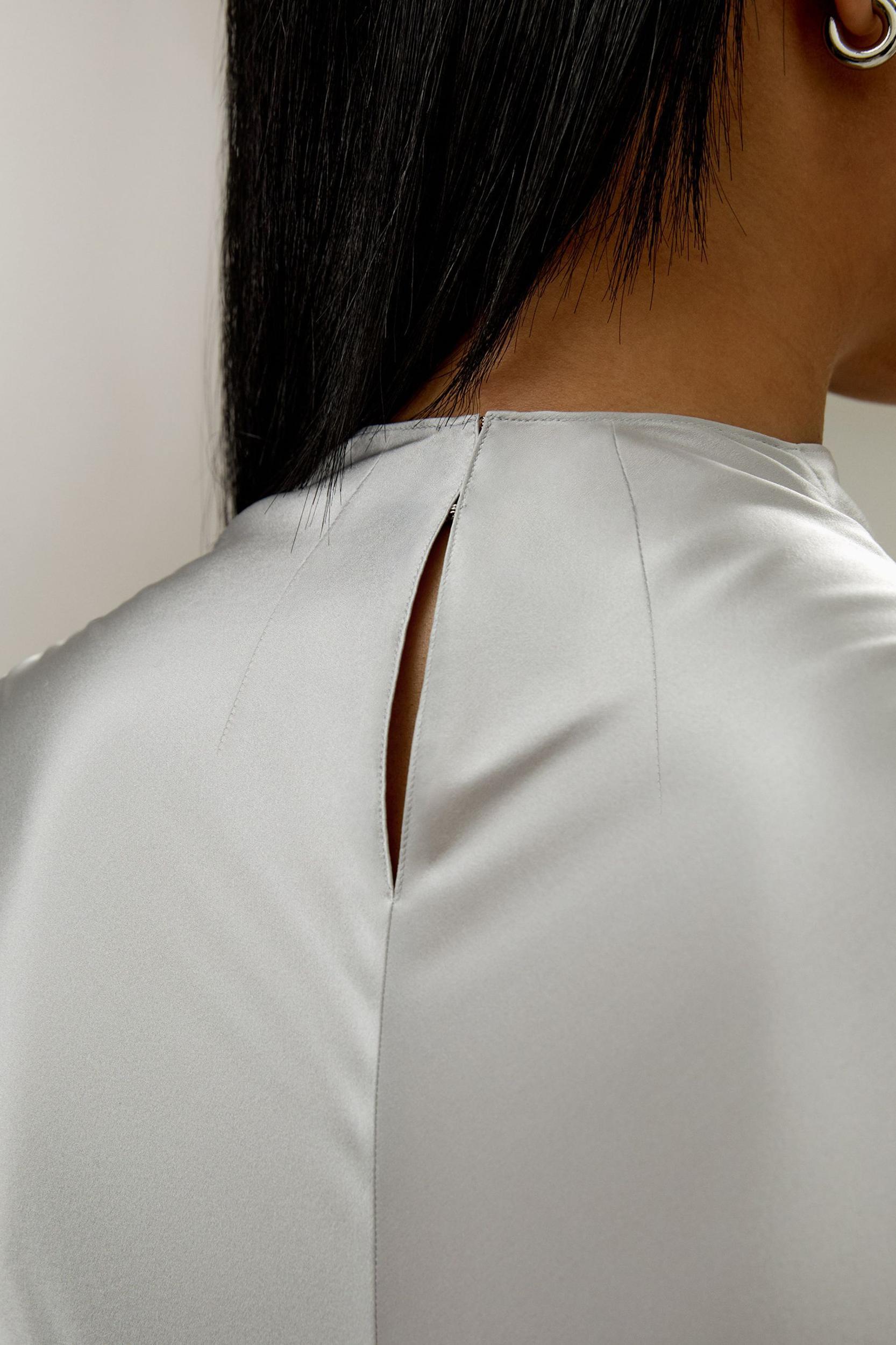 Oblique Wave Silk Blouse Product Image