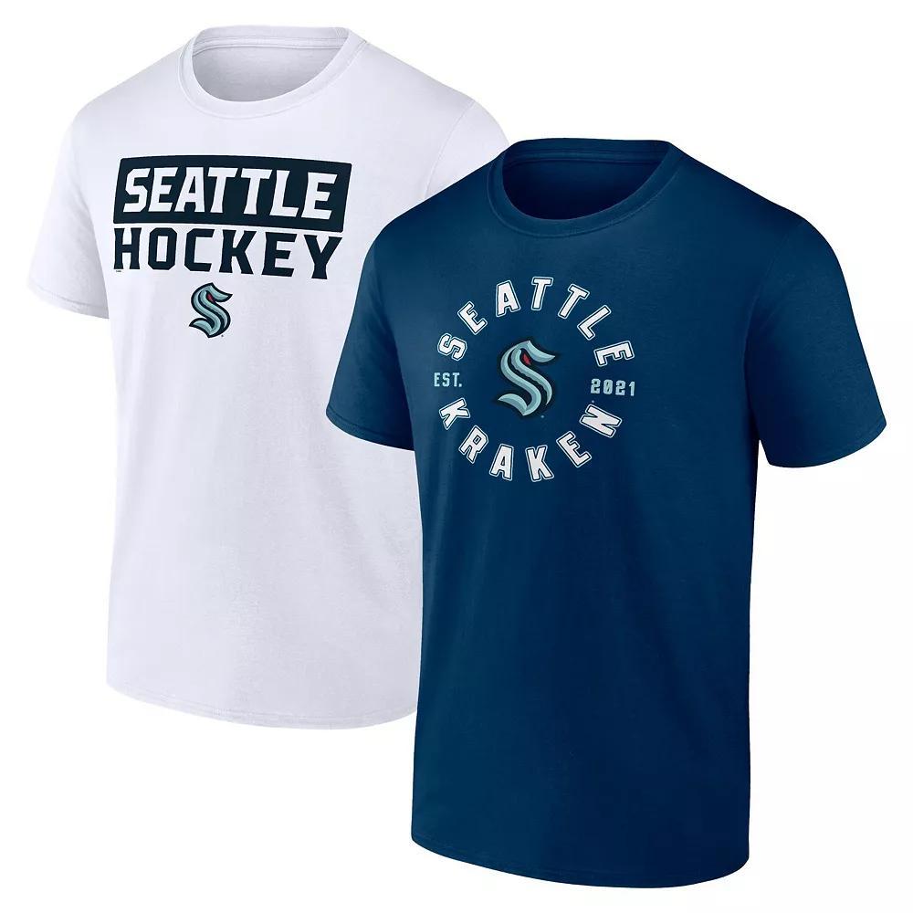 Men's Fanatics Seattle Kraken Big & Tall 2-Pack T-Shirt Set, Size: 2XLT, Krk Blue Product Image