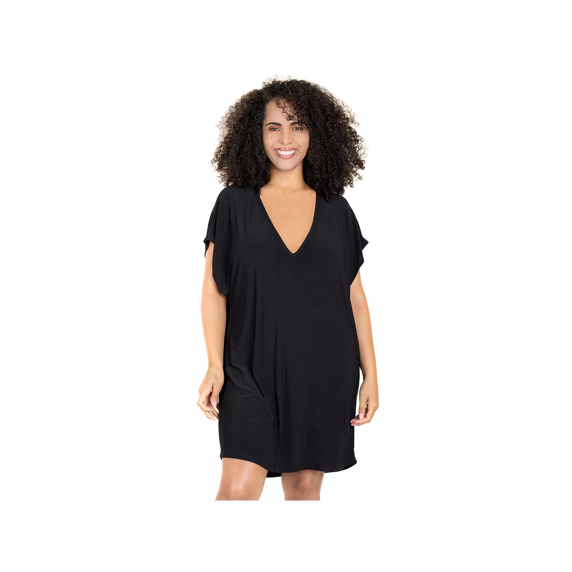 Plus Size Jordan Taylor Beachwear Back-Cutout Cover Up, Women's, Size: 3XL, Black Product Image
