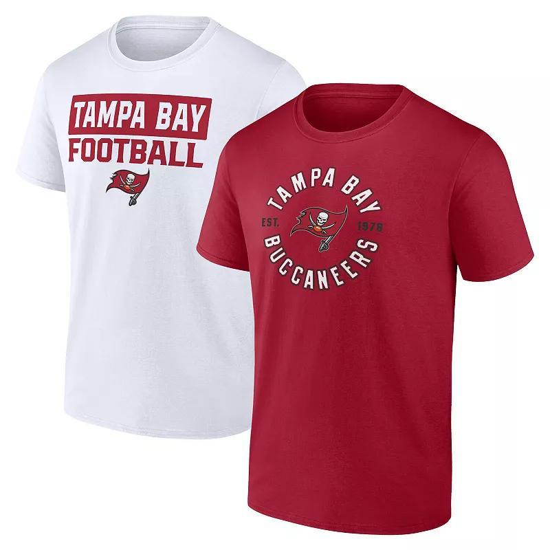 Fanatics Mens Tampa Bay Buccaneers Serve Combo Pack T-Shirt - Cardinal Product Image