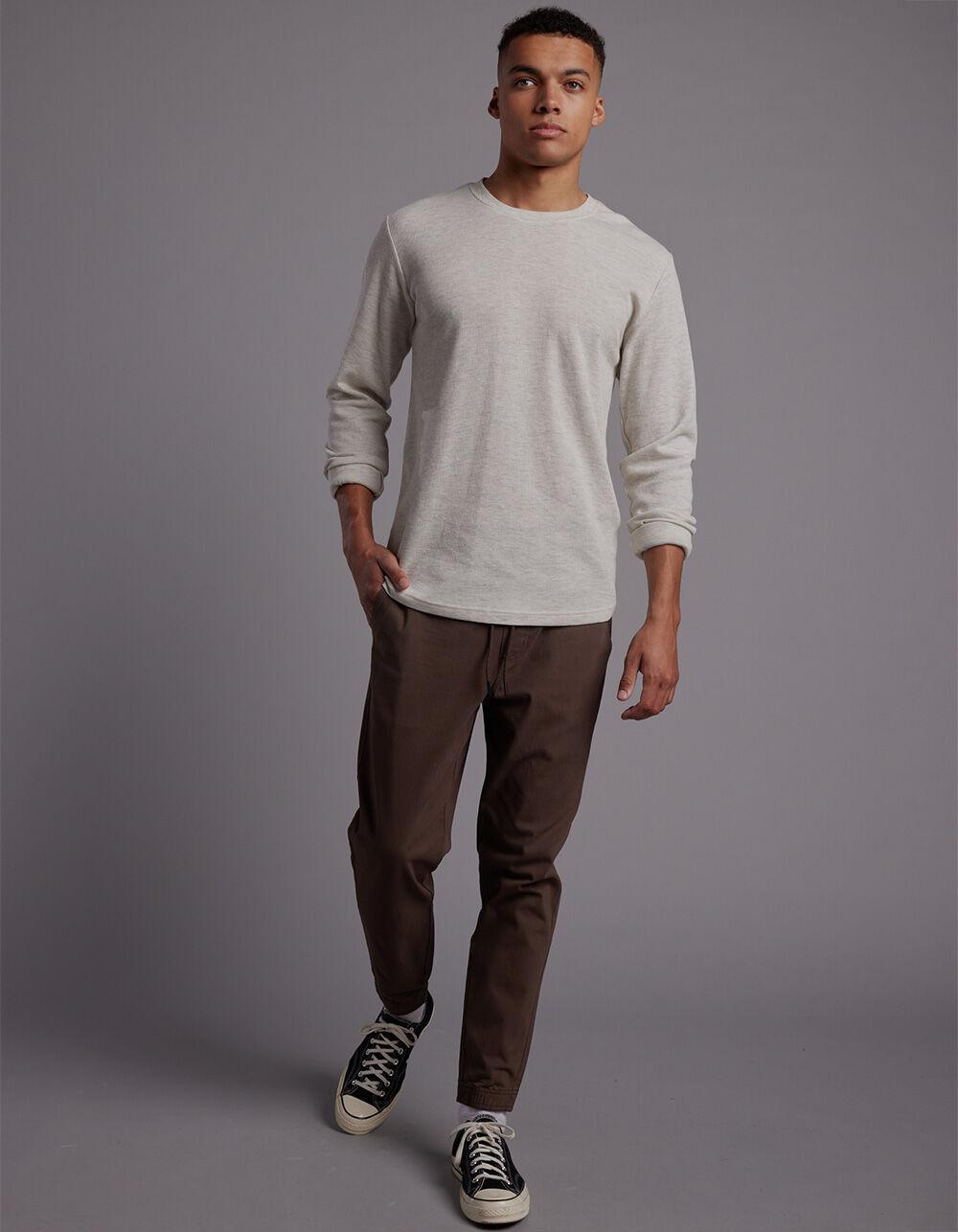 RSQ Mens Twill Jogger Pants - DARK BROWN Product Image