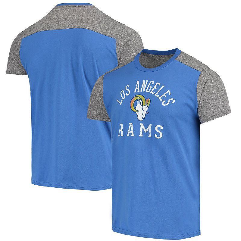 Men's Majestic Threads Royal/Gray Los Angeles Rams Field Goal Slub T-Shirt, Size: Large, Blue Product Image