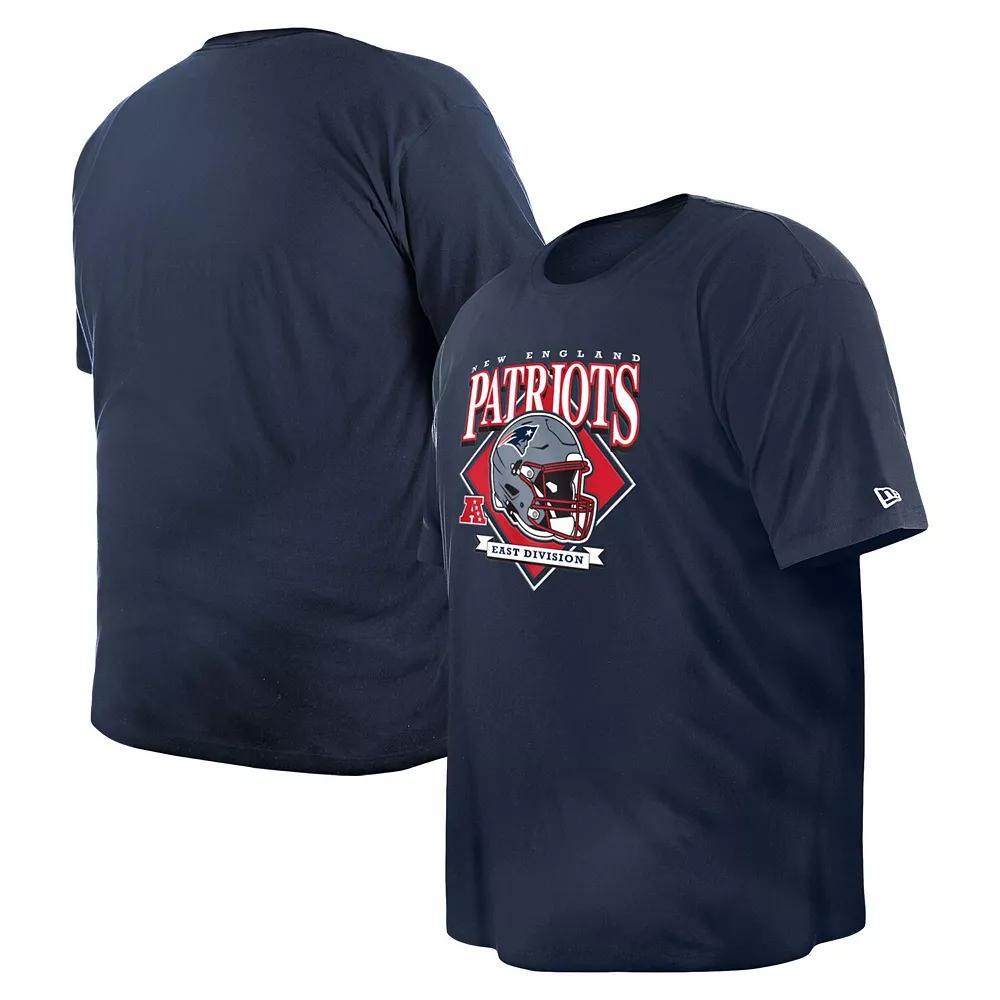 Men's New Era  Navy New England Patriots Big & Tall Helmet T-Shirt, Size: 2XLT, Blue Product Image