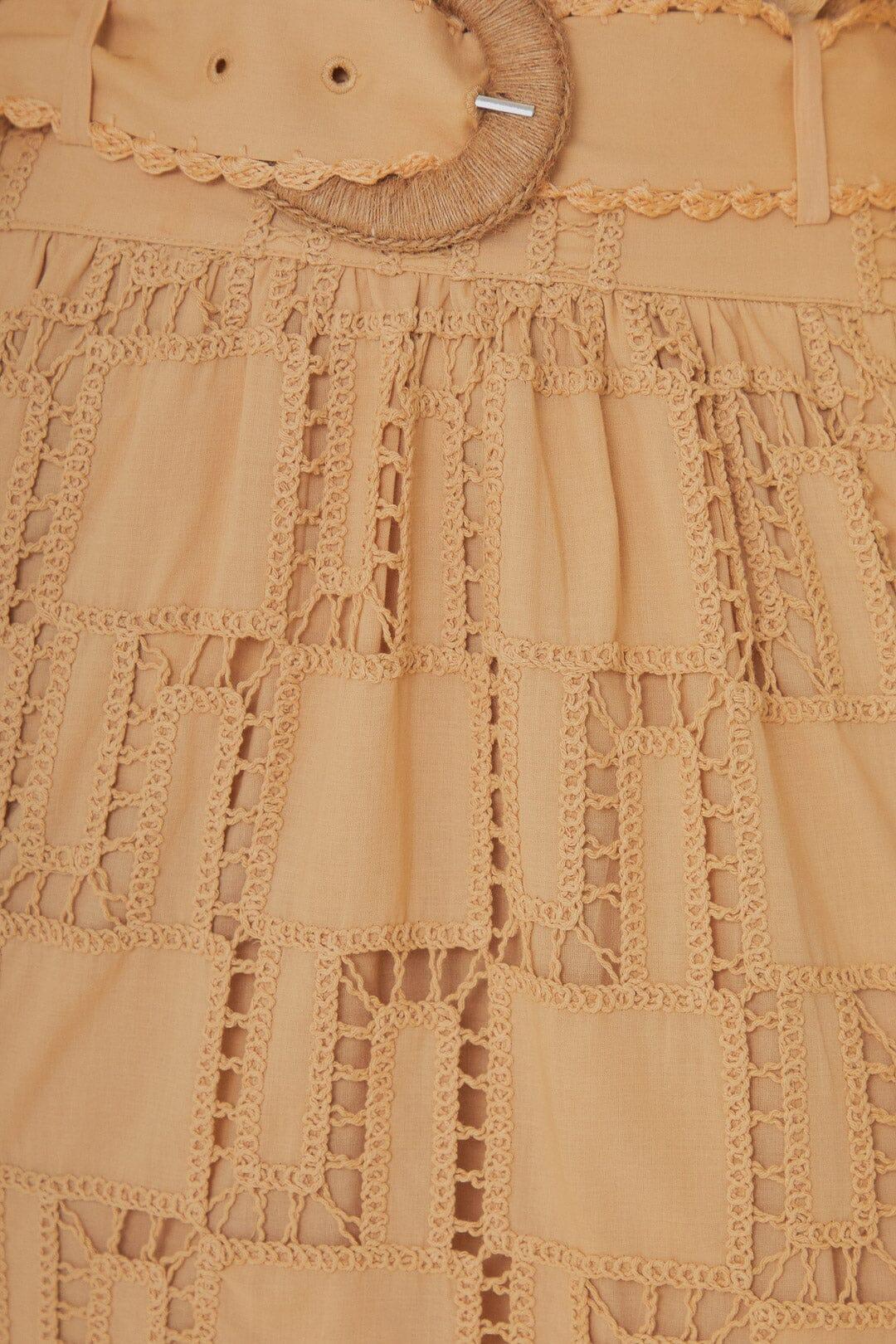 Sand Crochet Midi Skirt Product Image