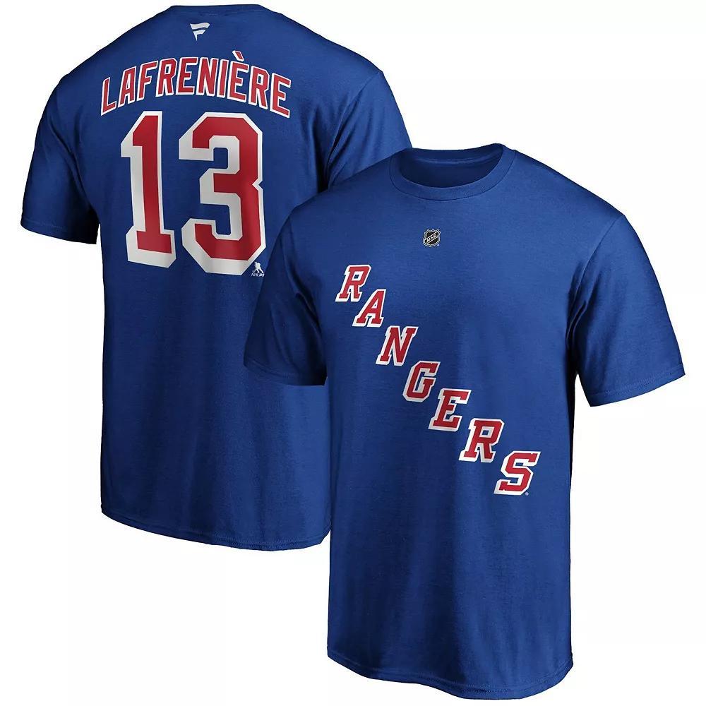 Men's Fanatics Branded Alexis Lafreniere Blue New York Rangers Big & Tall Name & Number T-Shirt, Size: 2XLT, Ran Blue Product Image