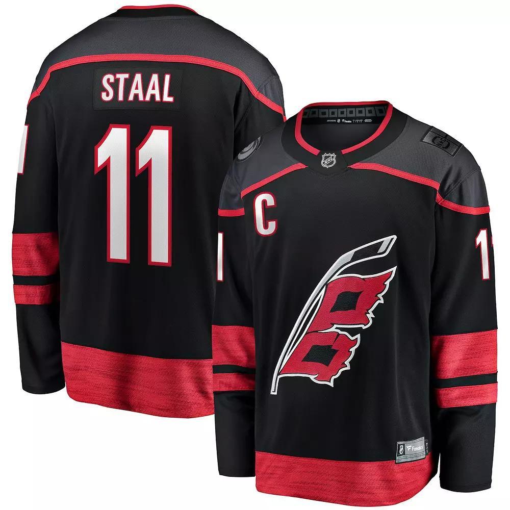 Mens Fanatics Branded Jordan Staal Carolina Hurricanes Home Captain Patch Breakaway Player Jersey Product Image