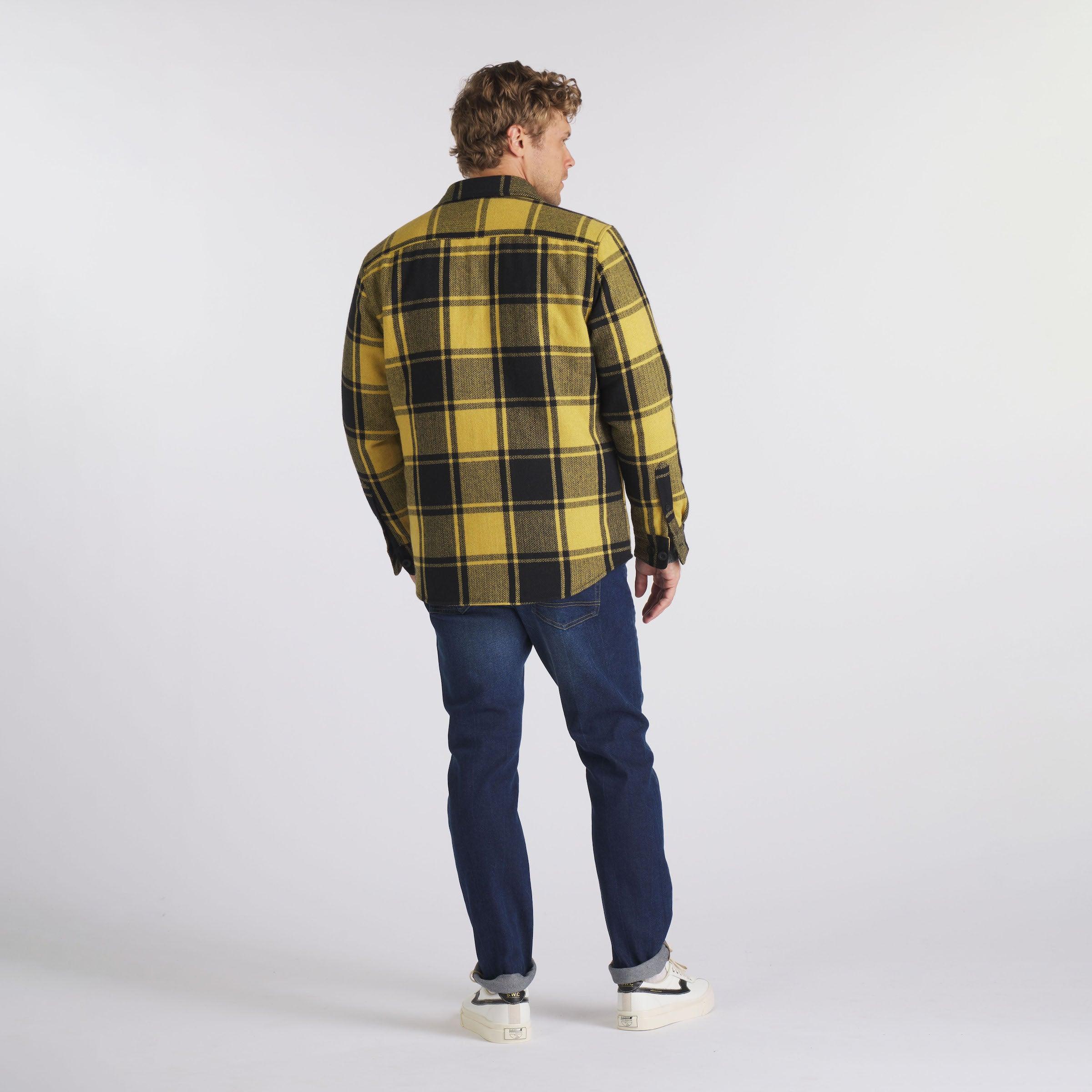 Retro Wool Padded Shirt Jacket - Mustard Black (Final Sale) Product Image