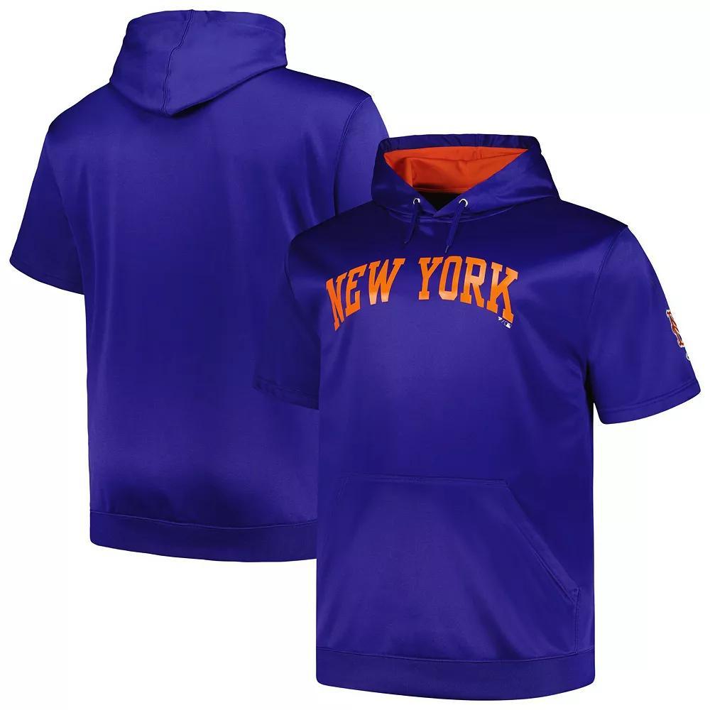 Men's Profile Royal New York Mets Big & Tall Contrast Short Sleeve Pullover Hoodie, Size: 4XLT, Blue Product Image