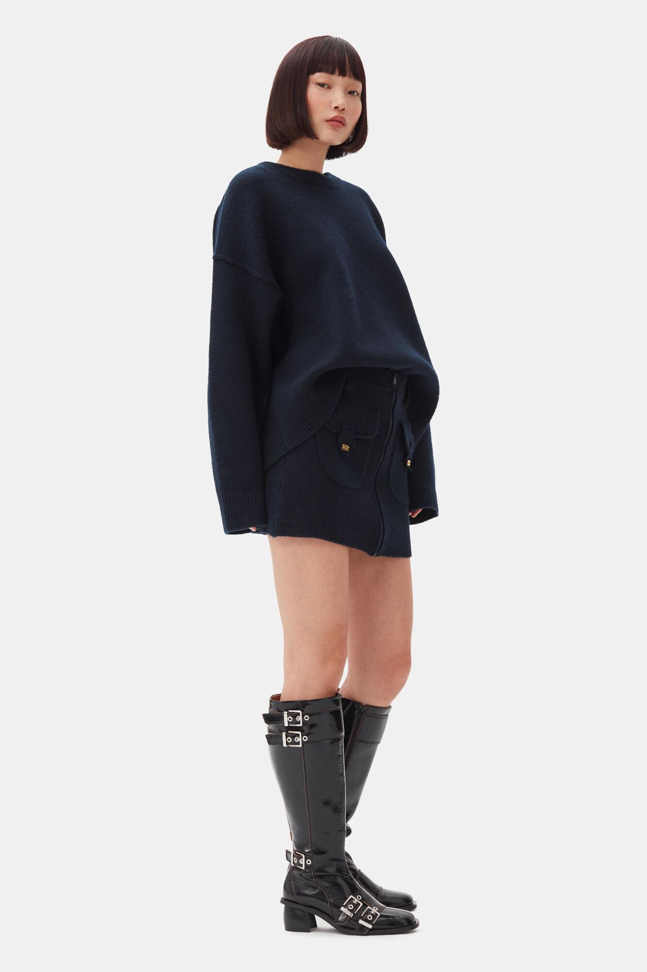 Dark Blue Mini Skirt Product Image