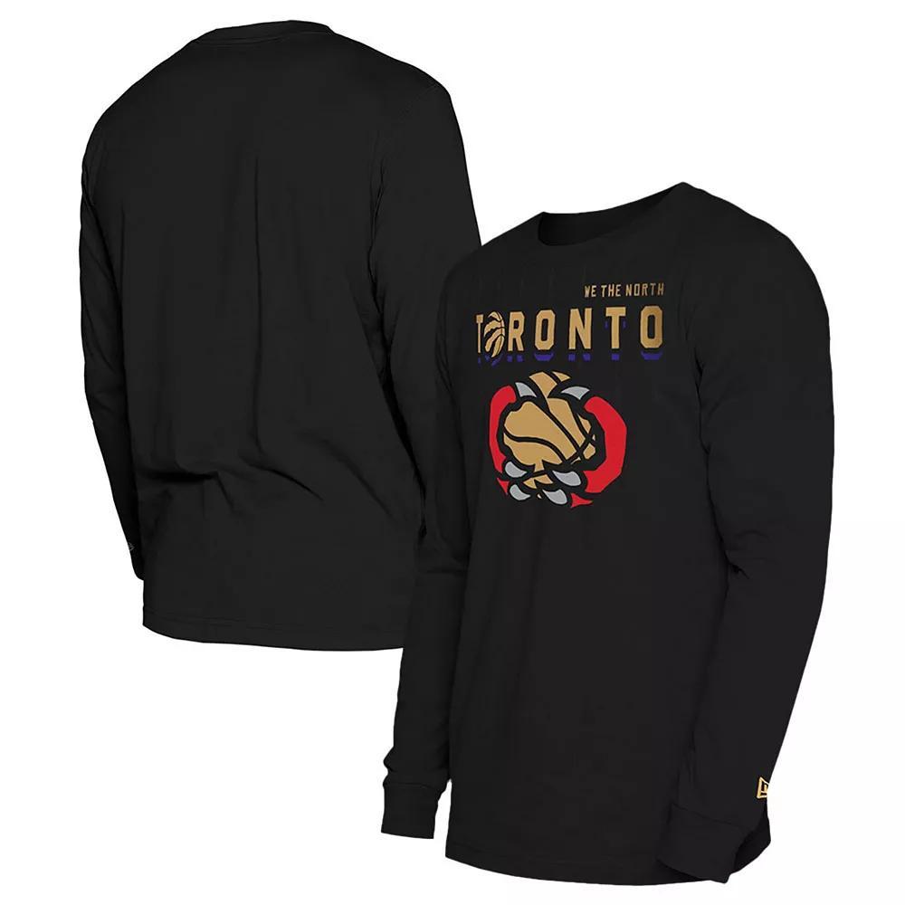 Men's New Era  Black Toronto Raptors 2024/25 City Edition Long Sleeve T-Shirt, Size: 2XL, Rpt Black Product Image