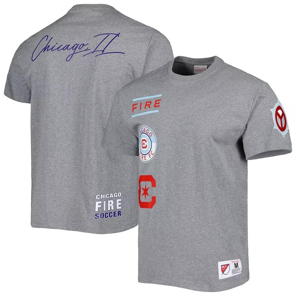 Mens Mitchell & Ness Gray Chicago Fire City Tee Product Image