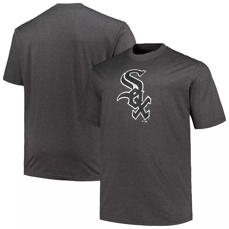Men's Profile Heather Black Chicago White Sox Big & Tall Weathered Logo T-Shirt, Size: 5XB, Charco Product Image