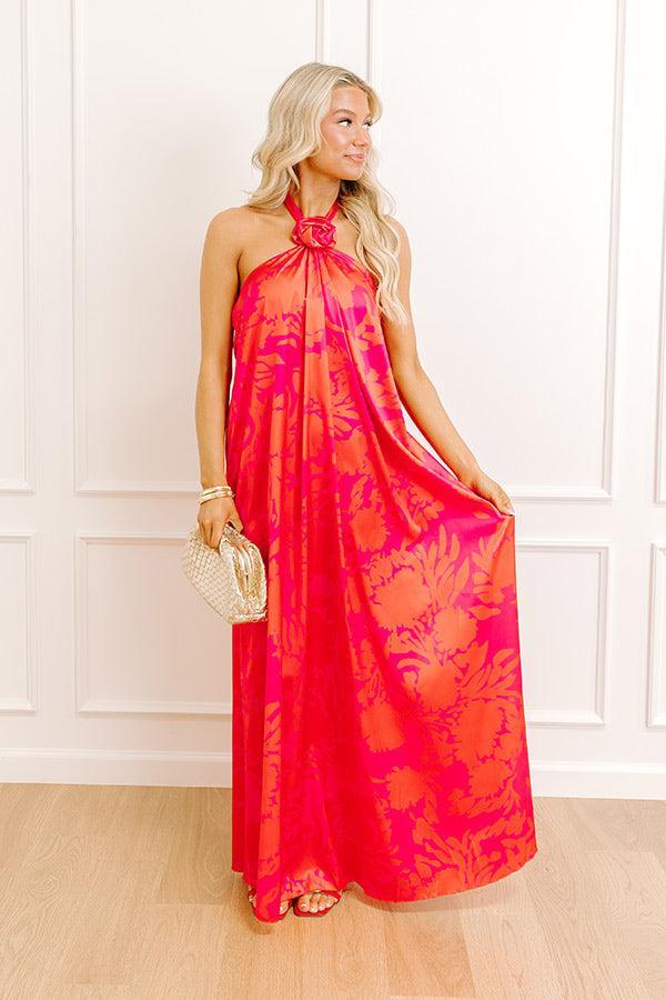 Dreamy Gaze Satin Maxi Dress Product Image