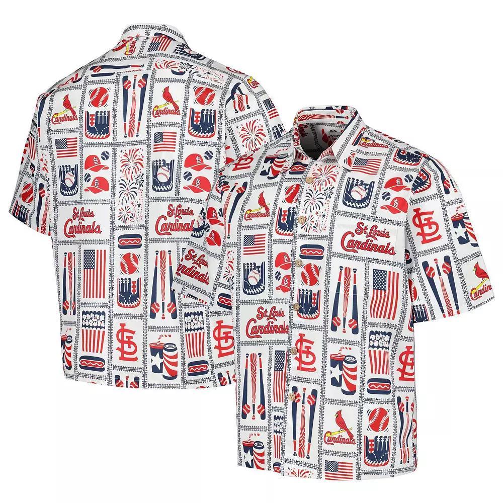 Men's Reyn Spooner White St. Louis Cardinals Americana Button-Up Shirt, Size: Medium Product Image