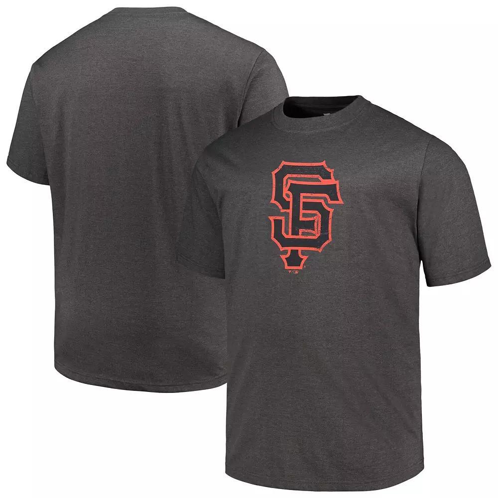 Men's Profile Heather Black San Francisco Giants Big & Tall Weathered Logo T-Shirt, Size: 4XB, Charco Product Image