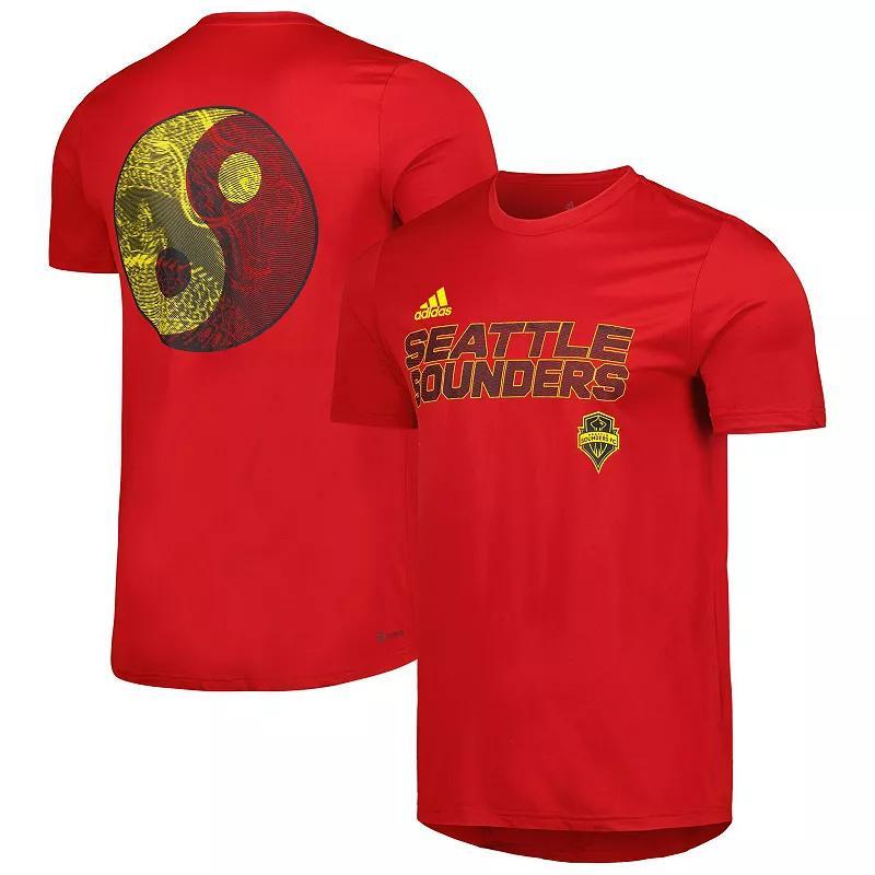 Men's adidas Red Seattle Sounders FC Team Jersey Hook AEROREADY T-Shirt, Size: Medium Product Image