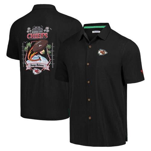 Mens Tommy Bahama Black Cincinnati Bengals Tidal Kickoff Camp Button-Up Shirt Product Image