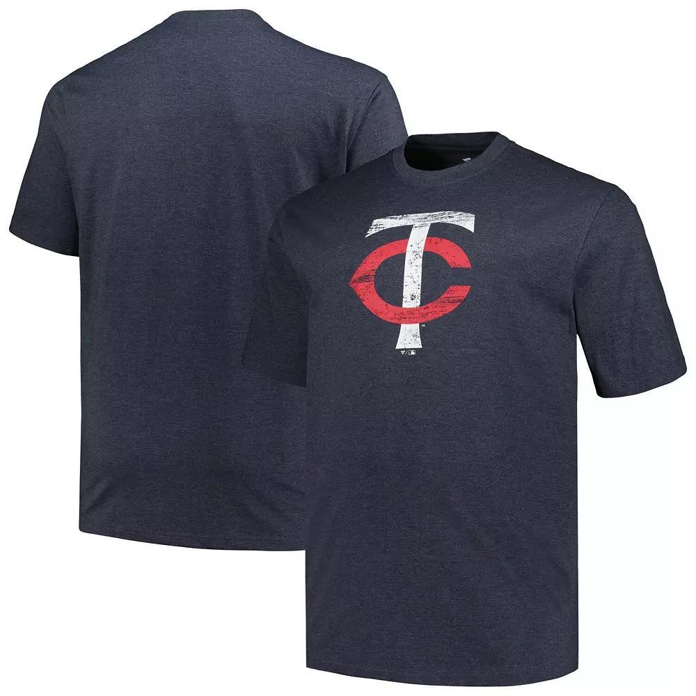 Men's Profile Heather Navy Minnesota Twins Big & Tall Weathered Logo T-Shirt, Size: 2XB, Blue Product Image
