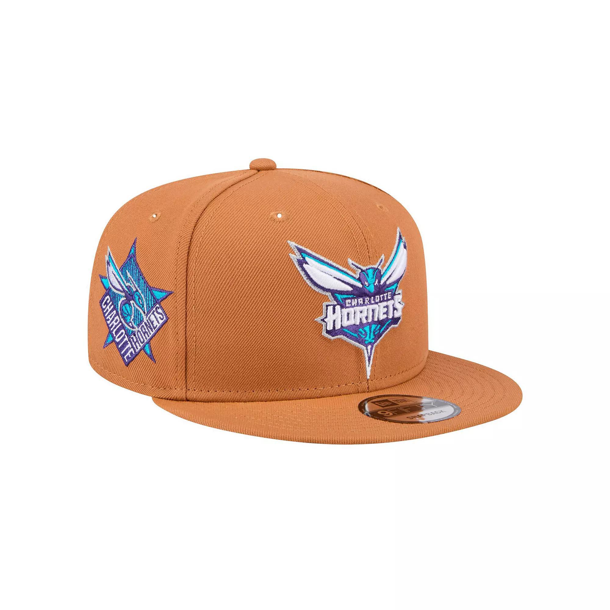Mens New Era Tan Charlotte Hornets Color Pack 9FIFTY Snapback Hat Product Image