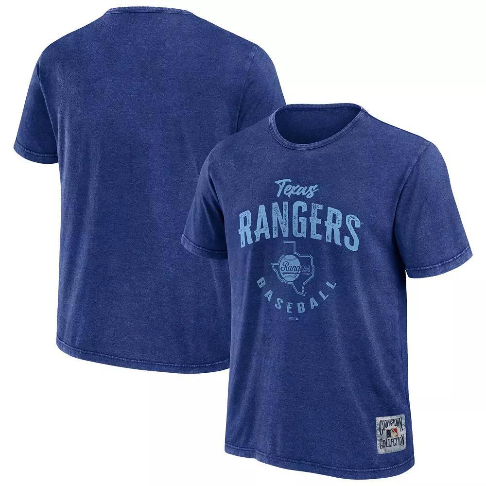 Men's Darius Rucker Collection by Fanatics Royal Texas Rangers Cooperstown Collection Washed T-Shirt, Size: Small, Blue Product Image