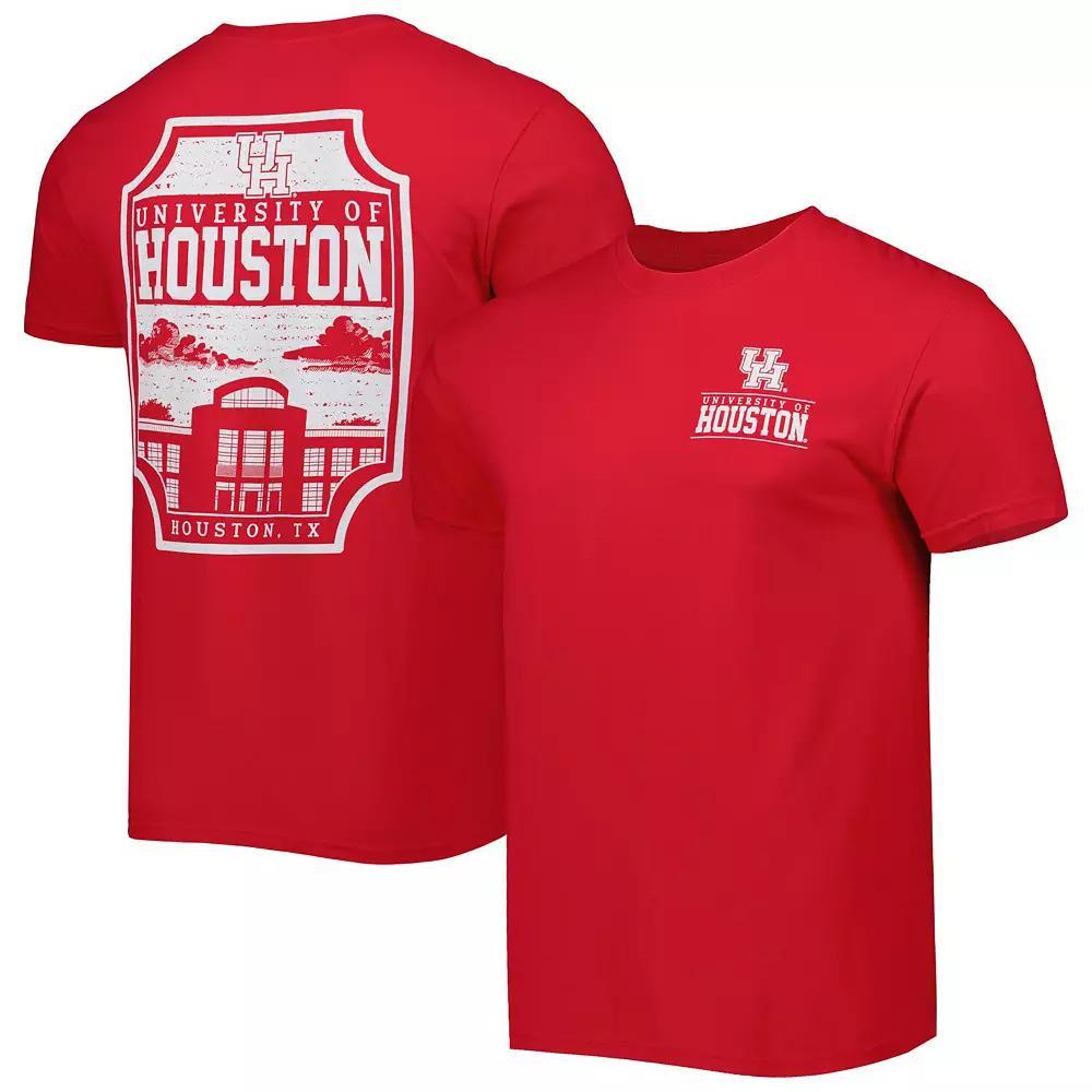 Men's Red Houston Cougars Logo Campus Icon T-Shirt, Size: Small, Hou Red Product Image