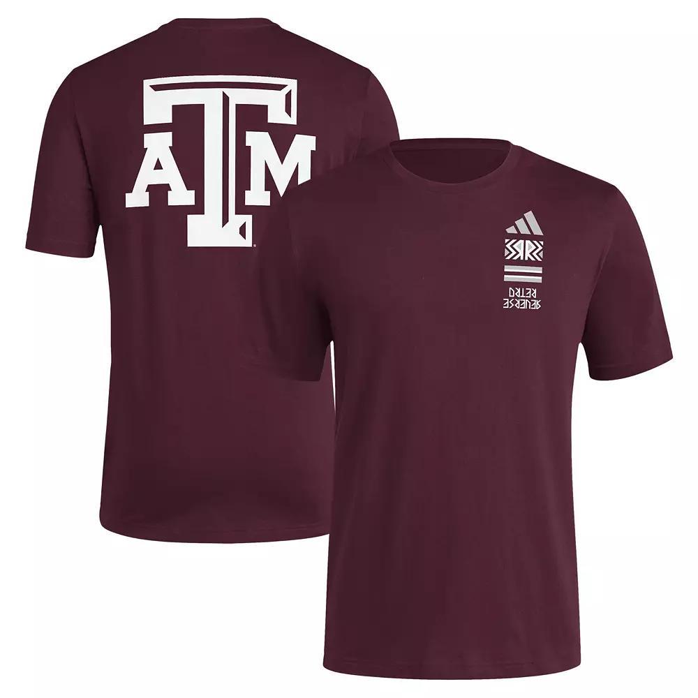 Men's adidas Maroon Texas A&M Aggies Reverse Retro Baseball 2 Hit T-Shirt, Size: Medium, Red Product Image