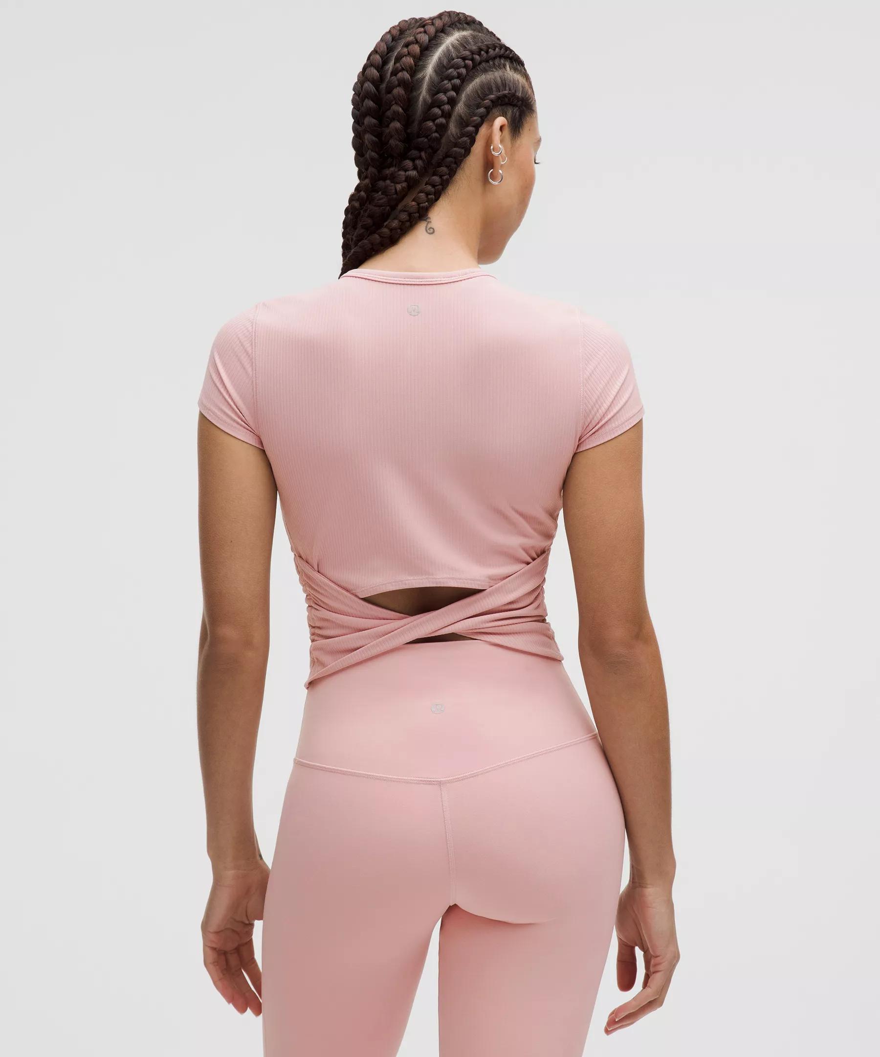 All It Takes Back-Twist Ribbed Short-Sleeve Shirt Product Image