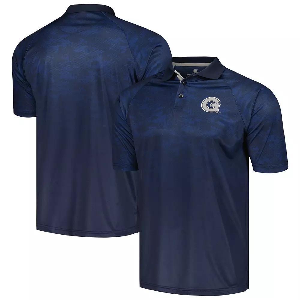 Men's Colosseum Navy Georgetown Hoyas Honeycomb Raglan Polo, Size: XL, Grg Blue Product Image