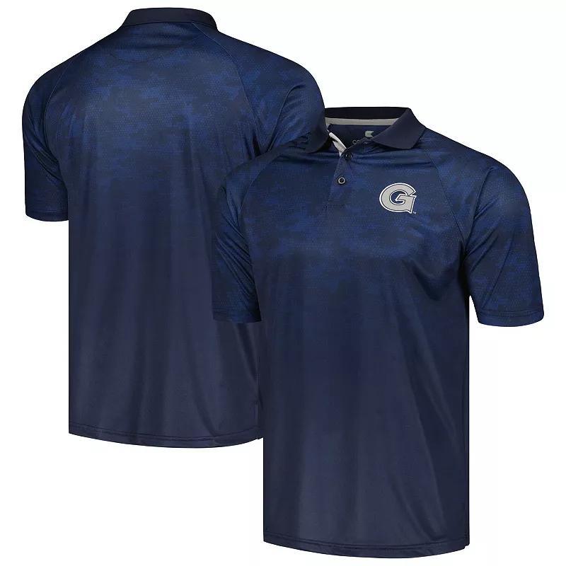 Men's Colosseum Navy Georgetown Hoyas Honeycomb Raglan Polo, Size: XL, Grg Blue Product Image