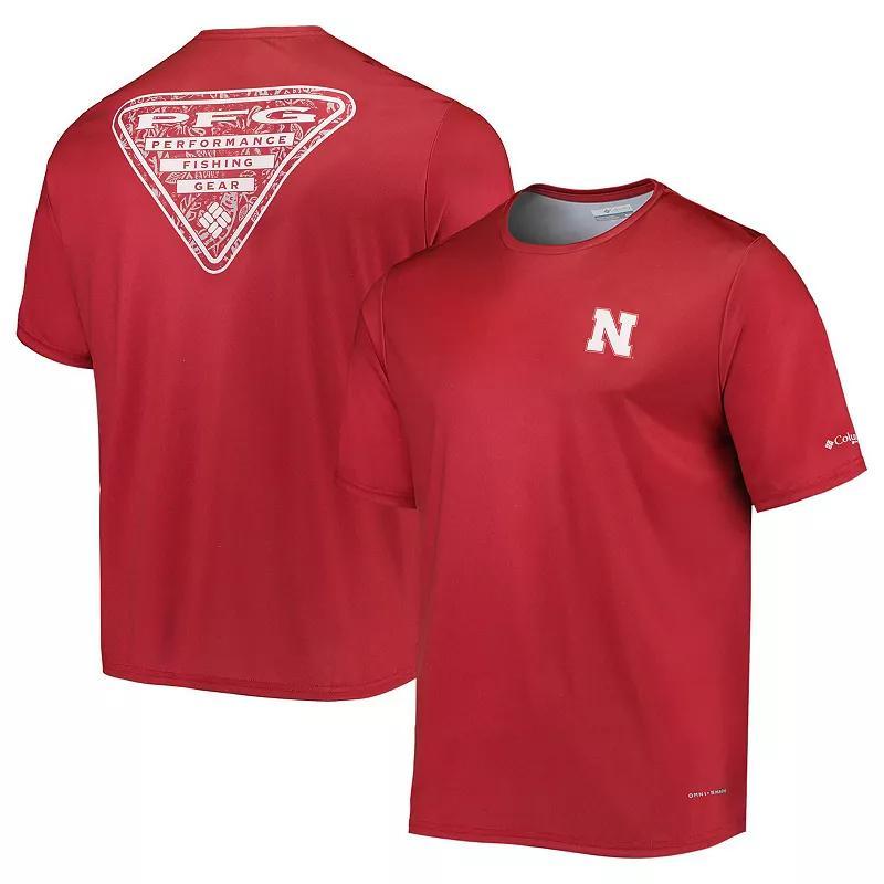 Men's Columbia Scarlet Nebraska Huskers Terminal Tackle Omni-Shade T-Shirt, Size: Medium, Red Product Image
