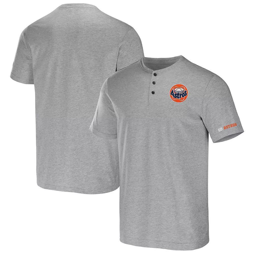Men's Darius Rucker Collection by Fanatics Heather Gray Atlanta Braves Henley T-Shirt, Size: Small, Grey Product Image
