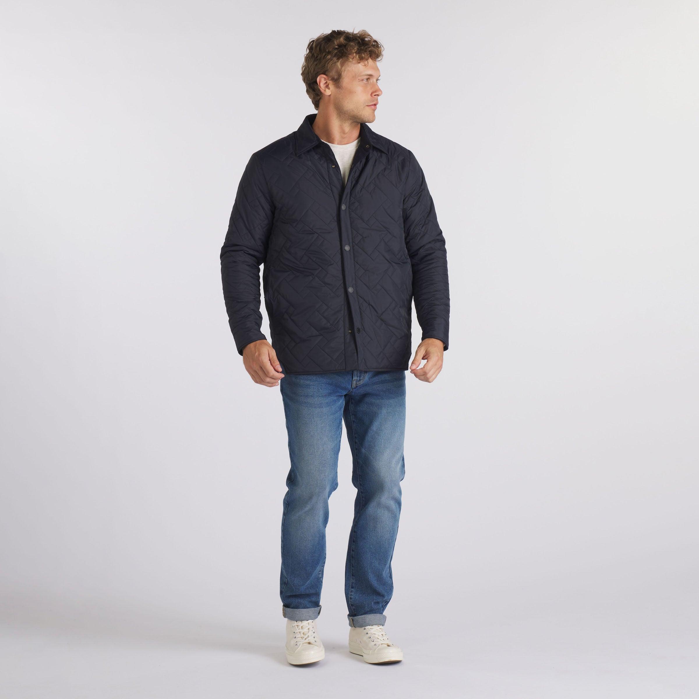 Insulated Reversible Shirt Jacket - Navy Product Image