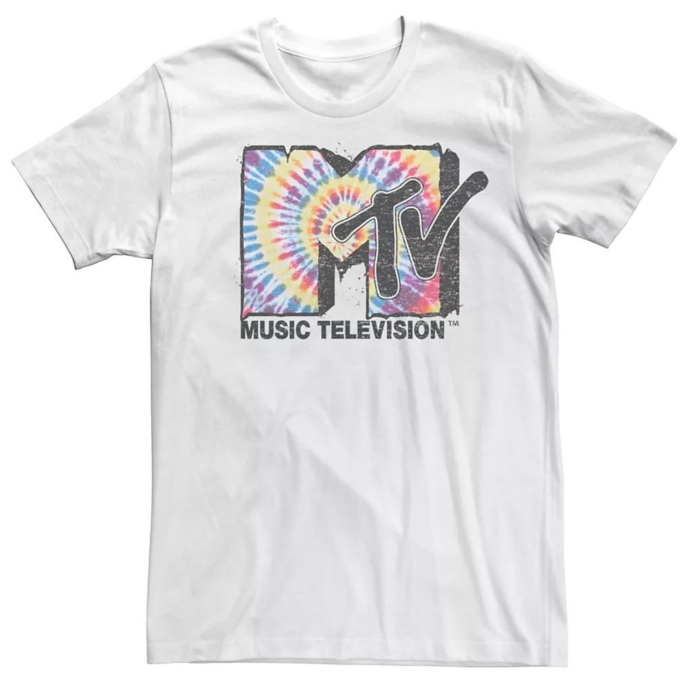 Men's MTV Melting Tie Dye Tee, Size: Medium, White Product Image