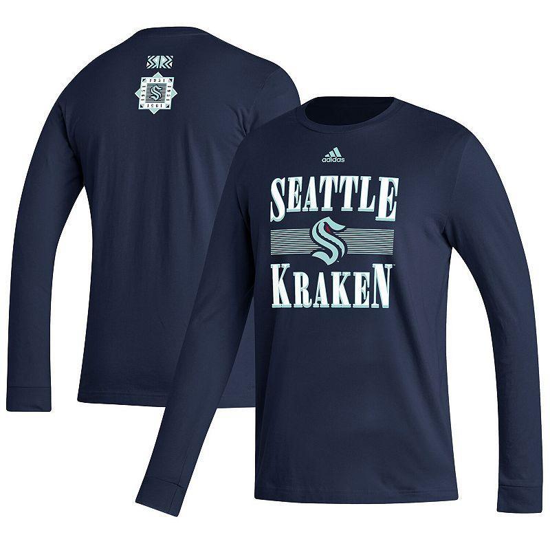 Men's adidas Navy Seattle Kraken Reverse Retro 2.0 Fresh Playmaker Long Sleeve T-Shirt, Size: XL, Krk Blue Product Image