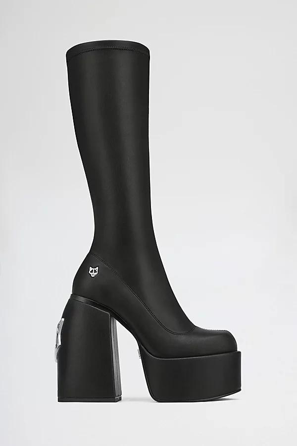 Womens Spice Black Stretch Knee-High Boots Product Image