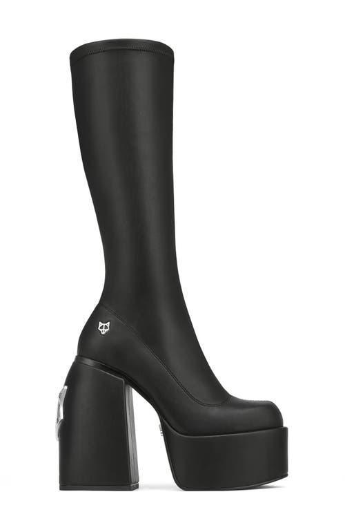 Womens Spice Black Stretch Knee-High Boots Product Image