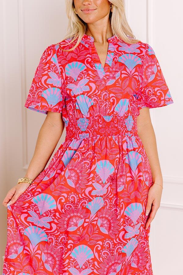 Brunch Babe Floral Maxi Dress in Red Product Image