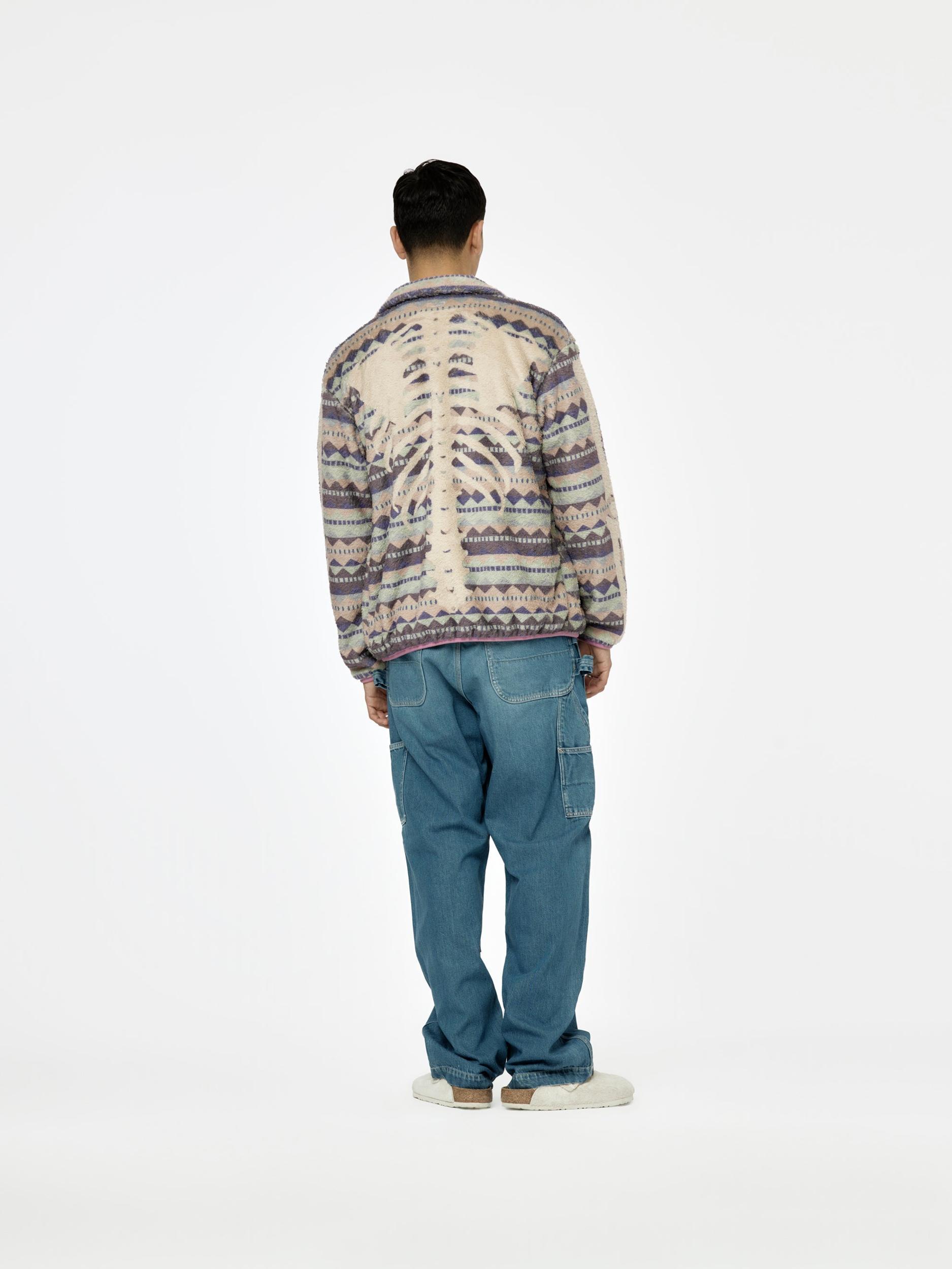 ASHLAND Stripe & BONE Fleece ZIP Blouson (Purple) Product Image