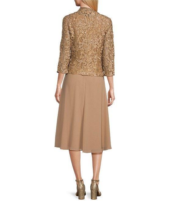 Jessica Howard 3/4 Sleeve Scoop Neck Soutache Mesh 2-Piece Jacket Dress Product Image