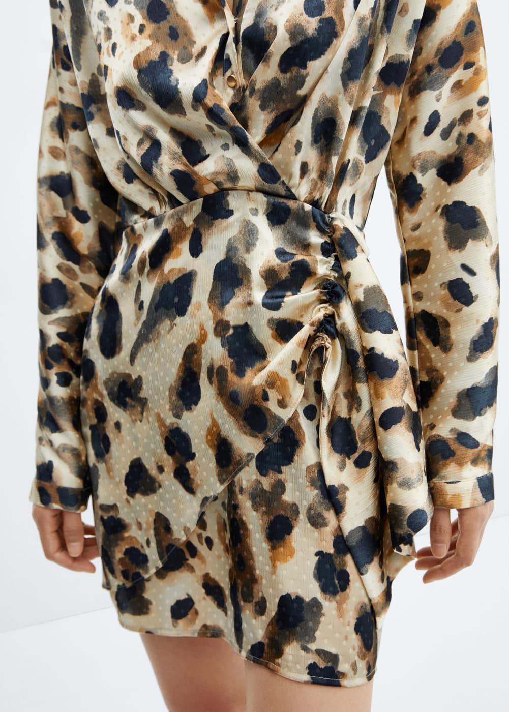 Mango abstract animal print mini dress Product Image