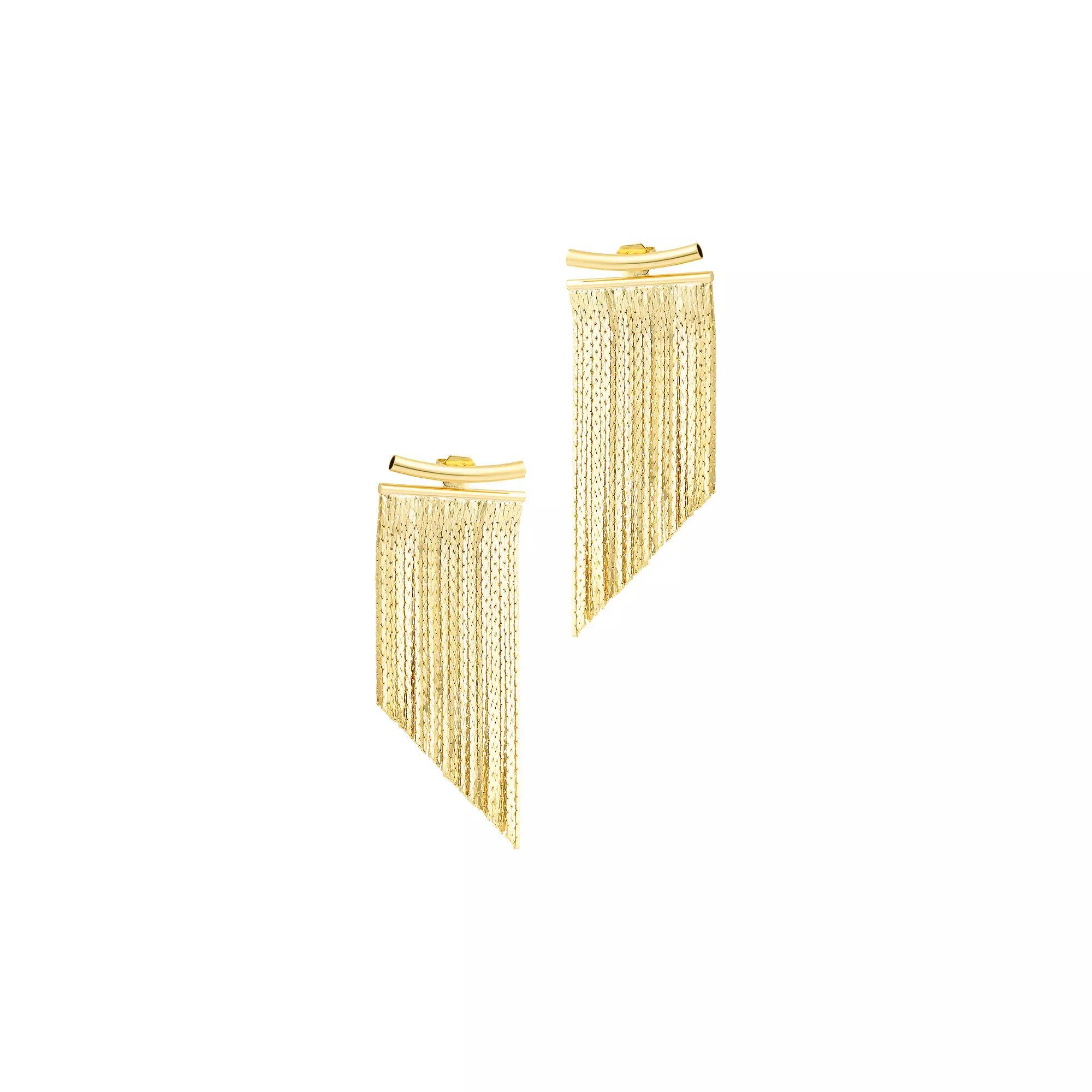 Adornia Fringe Jacket Earrings, Women's, Gold Tone Product Image