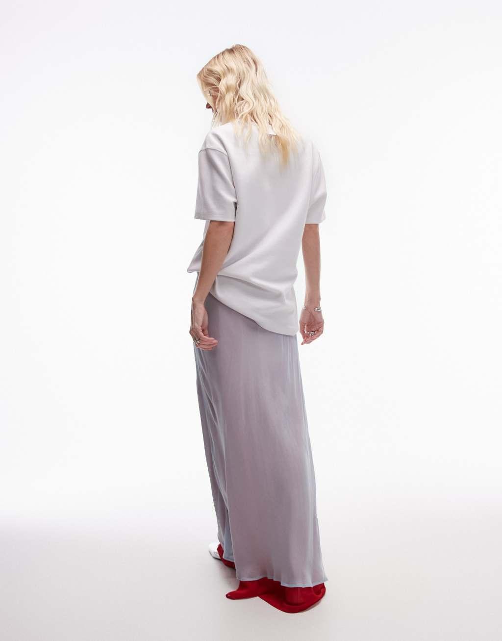 VRG GRL energy maxi skirt in powder blue Product Image